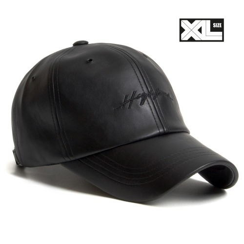 XL LEATHER HIGHLAND CAP BLACK