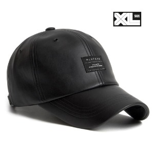 XL LEATHER BASIC CAP BLACK